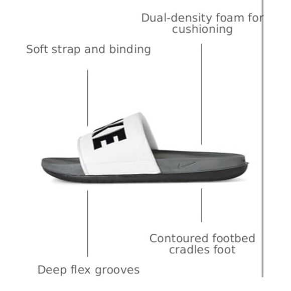 Men's Nike Offcourt Slide Dark Grey/Black-White (BQ4639 001) Size 12 - Picture 5 of 9